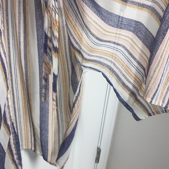 Sheer Striped Kimono w/ Drawstring - Picture 5 of 5